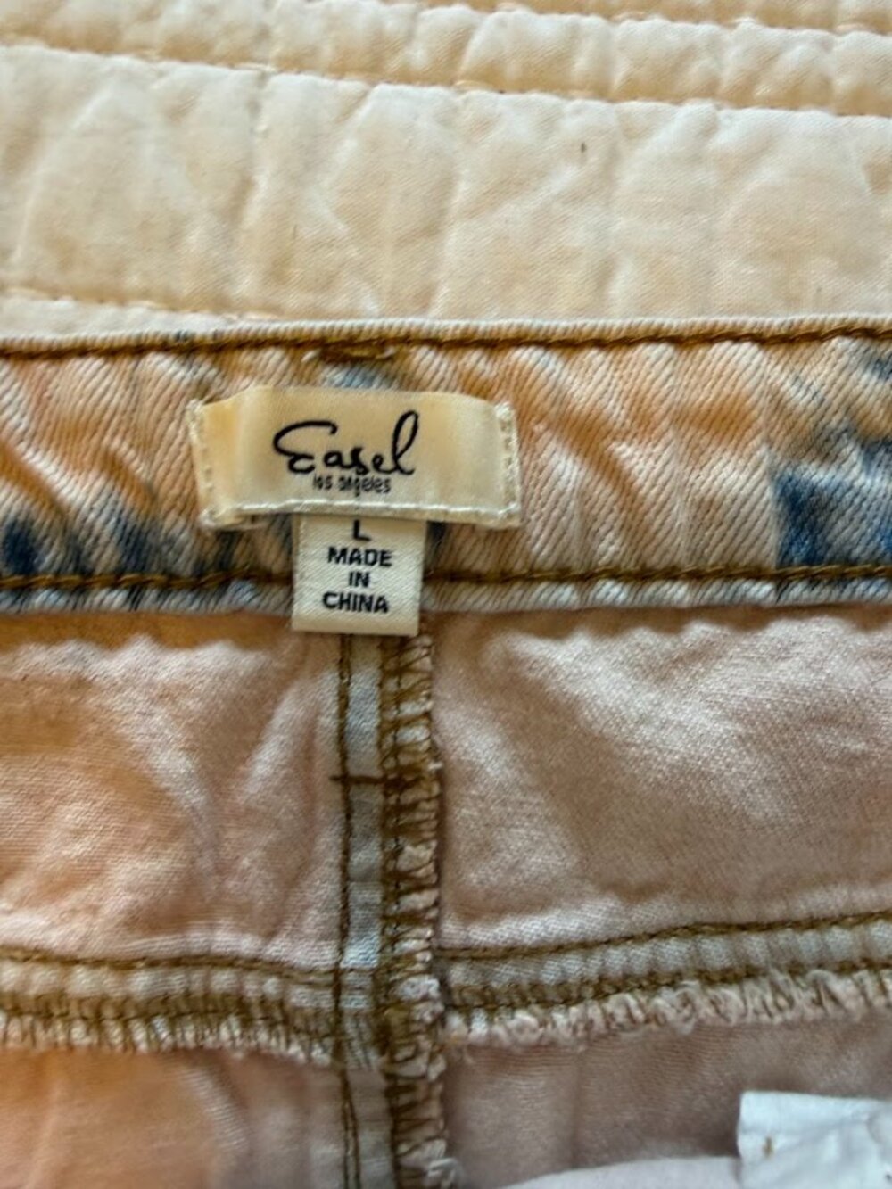 Easel Los Angeles Tie Dye Denim Skirt Frayed Hem Festival Muse Midi Sz L - Picture 3 of 5